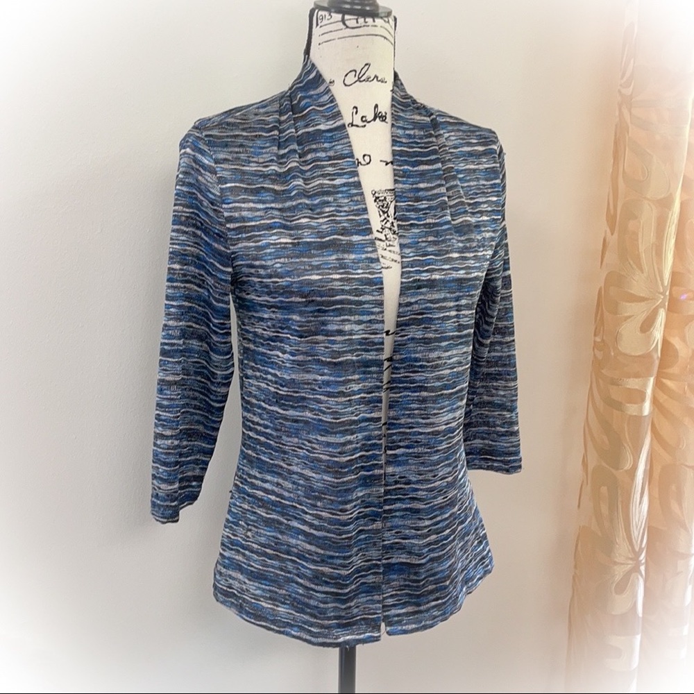 Beautiful Blue Waive Striped Cover Up / Open Cardigan